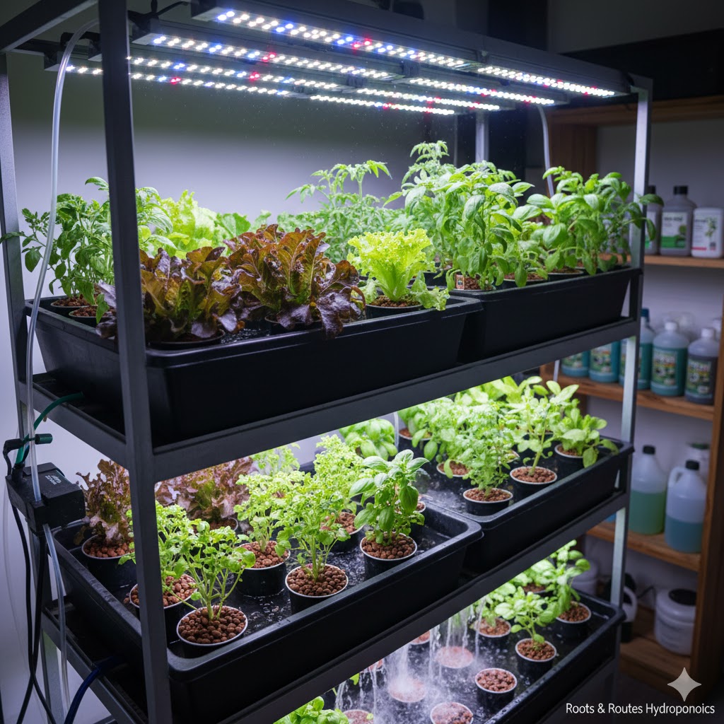 Hydroponic plants growing slowly
