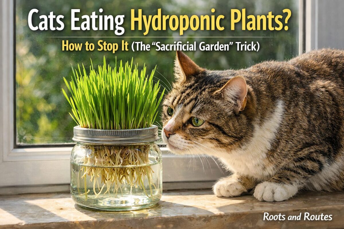 Cats Eating Hydroponic Plants? How to Stop It (The “Sacrificial Garden” Trick)